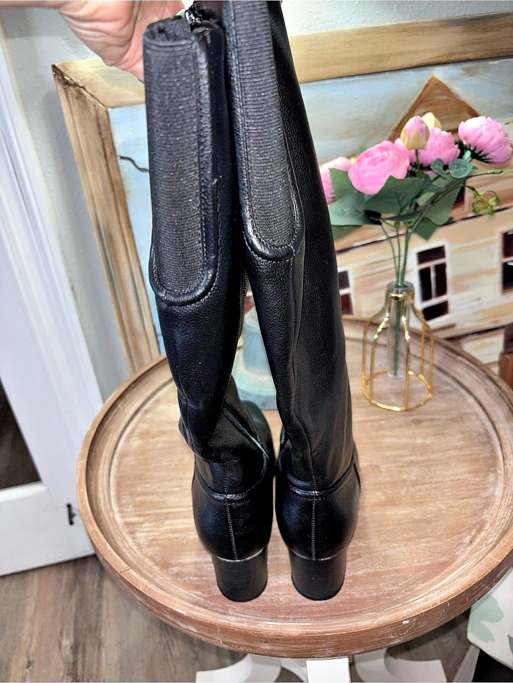 Baretraps Thalia Black Heeled Knee-High Boots Size 7 - Picture 3 of 8